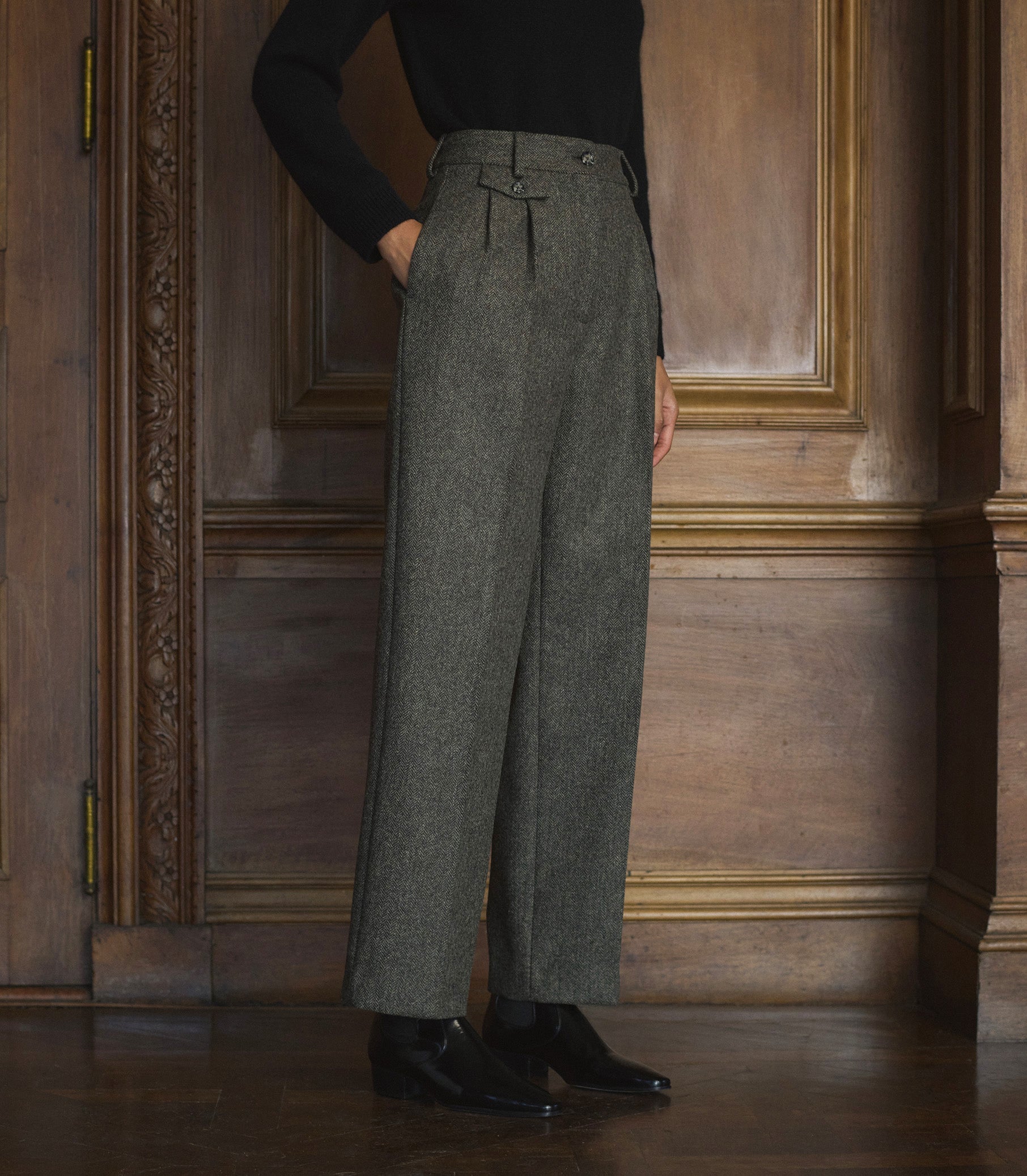 CHESTER PANT -- ENGLISH HERRINGBONE
