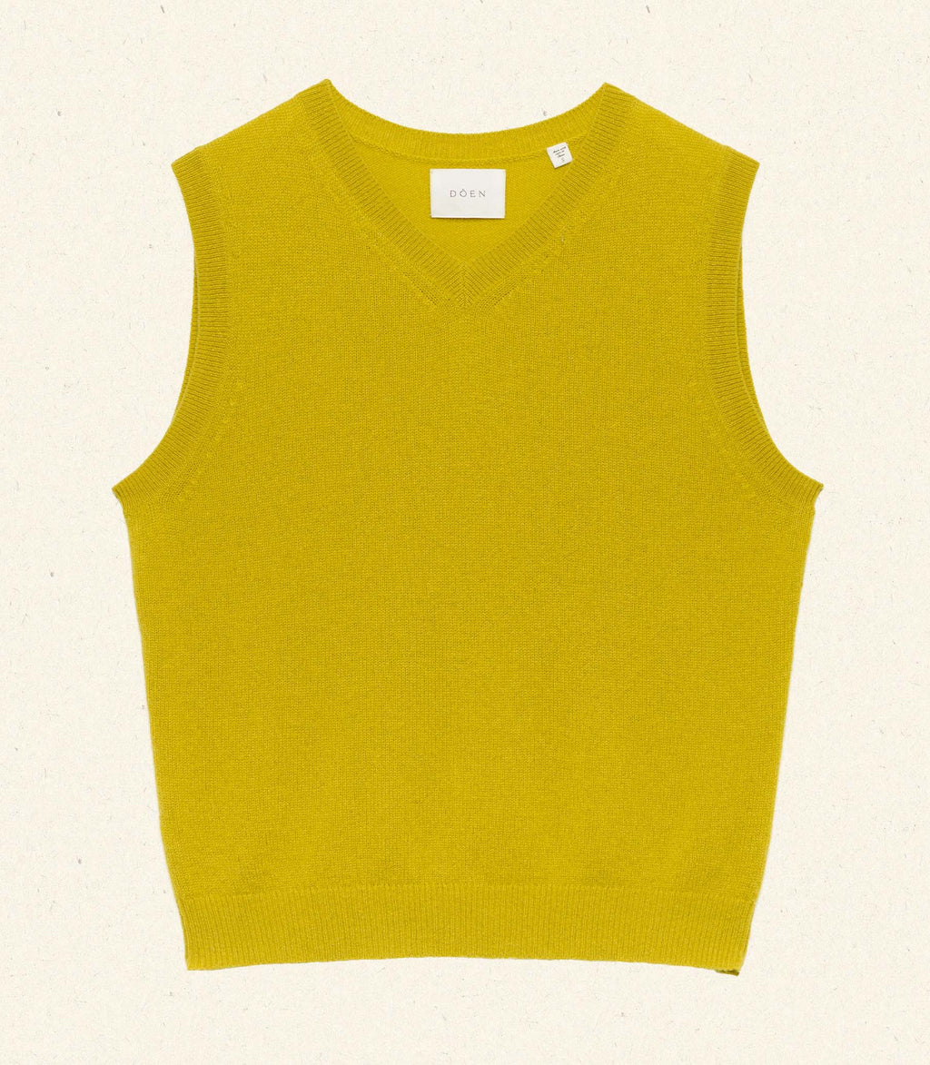 DAMIA CASHMERE VEST -- ANTIQUE MOSS