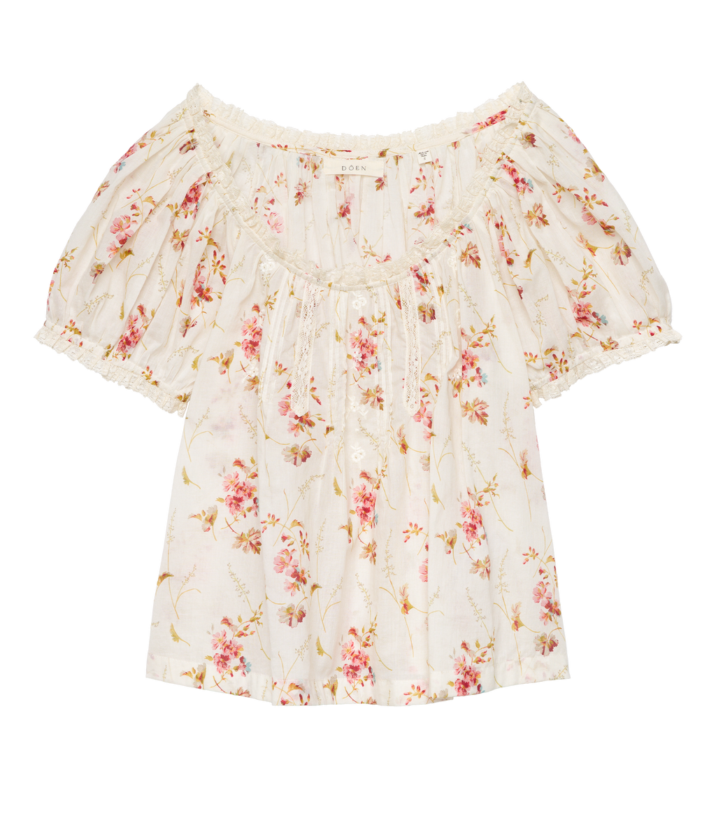 FREDERICA TOP -- BLANC PRAIRIE ROSE